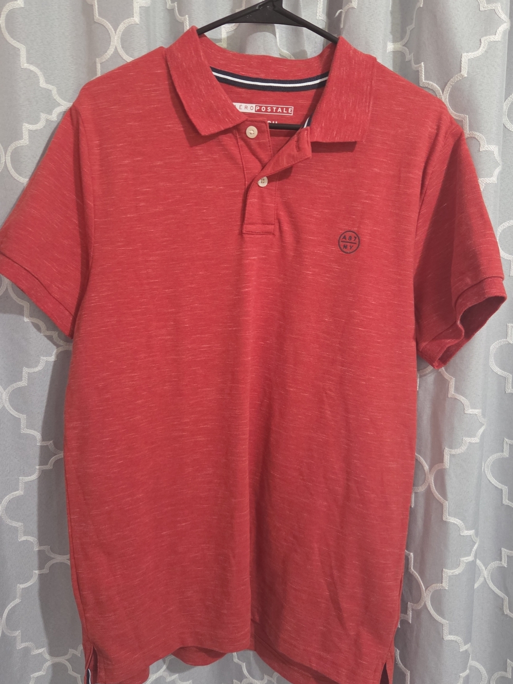 Aeropostale A87NY Stretch Piqué Polo Men's Red Size Large